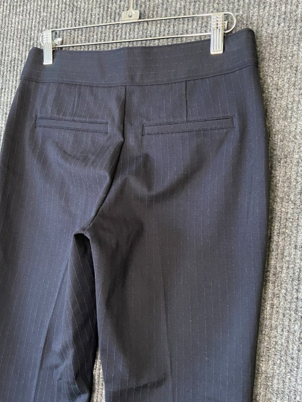 Spanx Perfect Pants Women's Medium Navy Pinstripe Ponte Slim-Straight Business - Picture 6 of 7